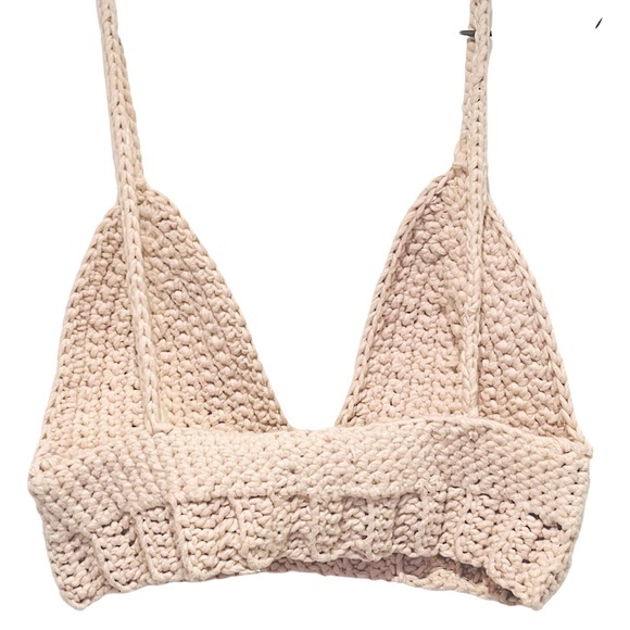 Handmade | Buttery Soft Cream Crochet Bralette - Picture 1 of 5